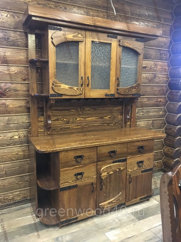 Буфет «Викинг» 04 из массива сосны