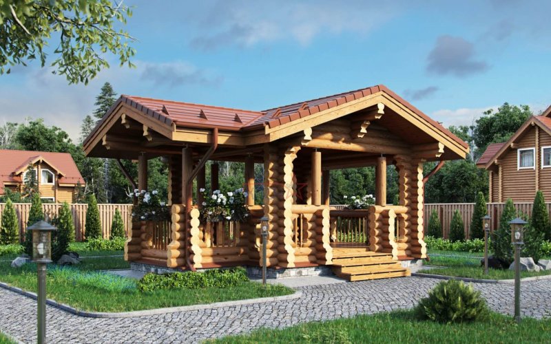 Деревянные беседки из бревна