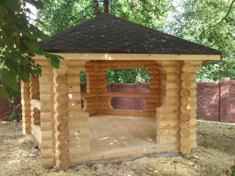 Деревянные беседки из бревна