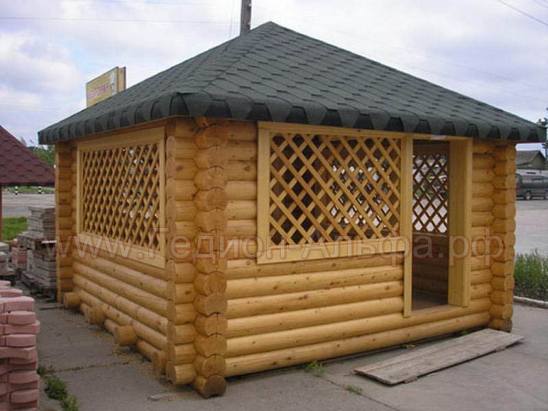 Беседка с кругляка