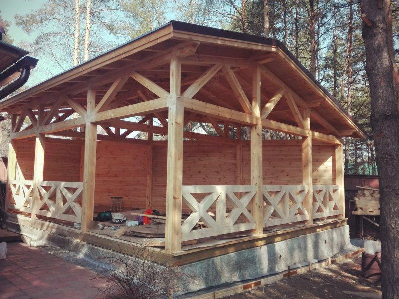 Беседка из бруса 200х200
