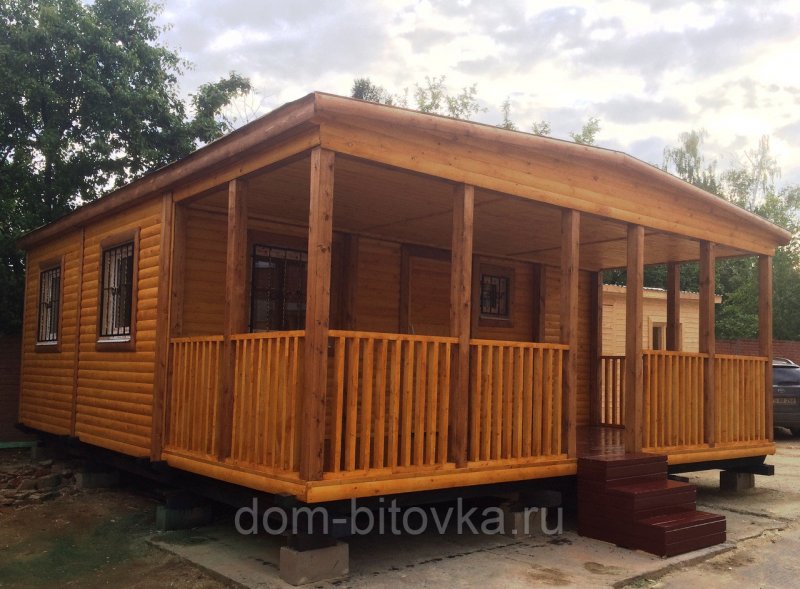 Двойная бытовка с террасой