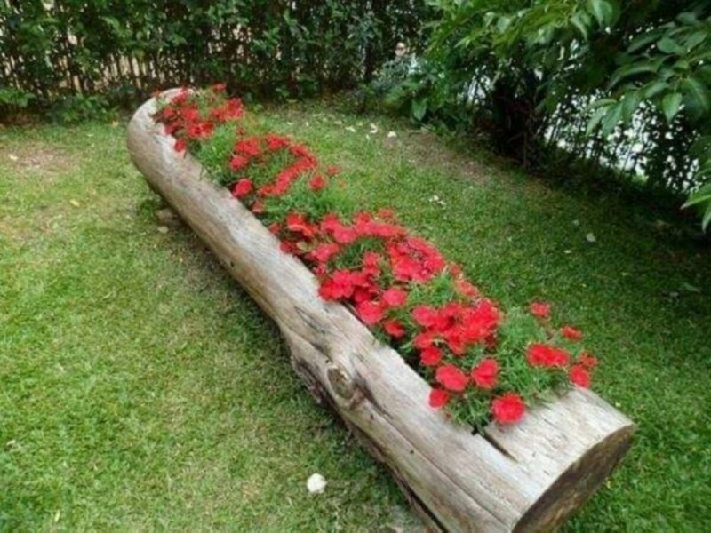Клумба возле бани