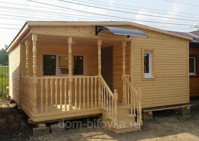 Бытовка с верандой 2,3м * 5,8м, утепленная