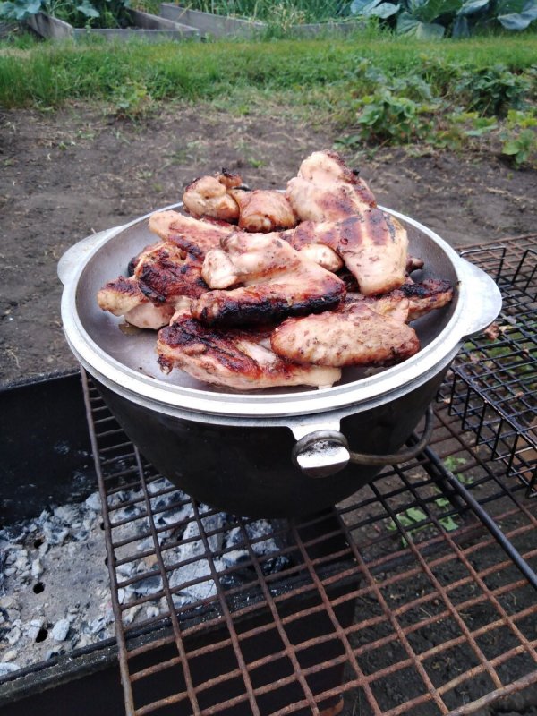 Рыбный шашлык на даче