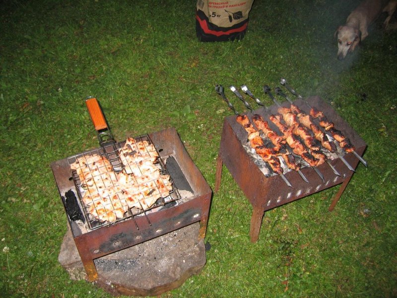 Шашлыки в марте на природе