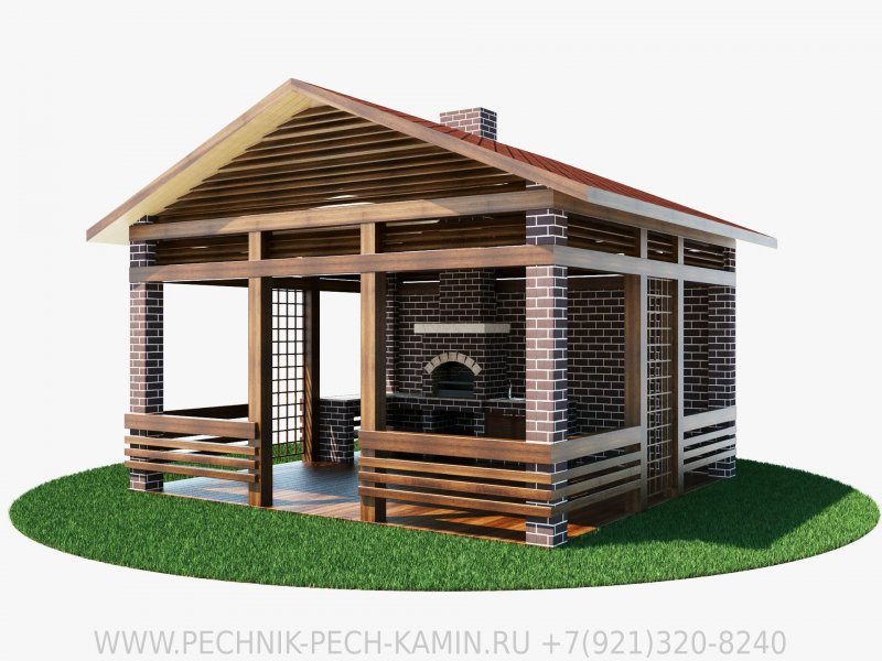 Беседка с барбекю
