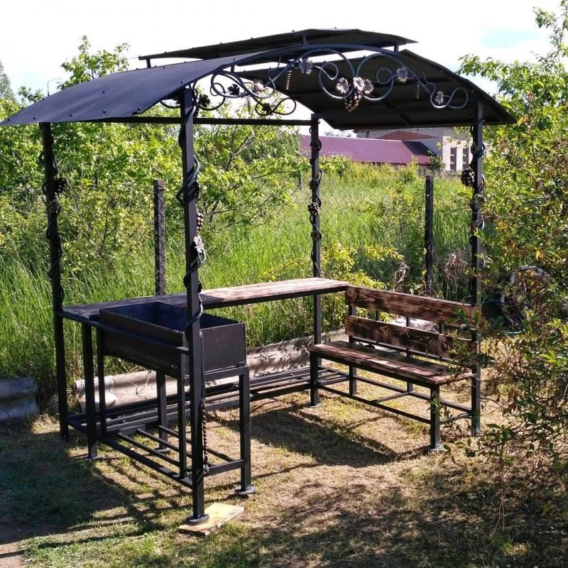 Маленькая мангальная зона из кирпича