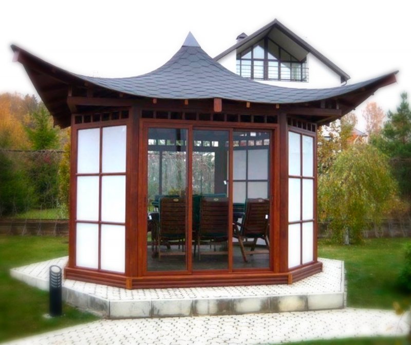 Открытая беседка с барбекю