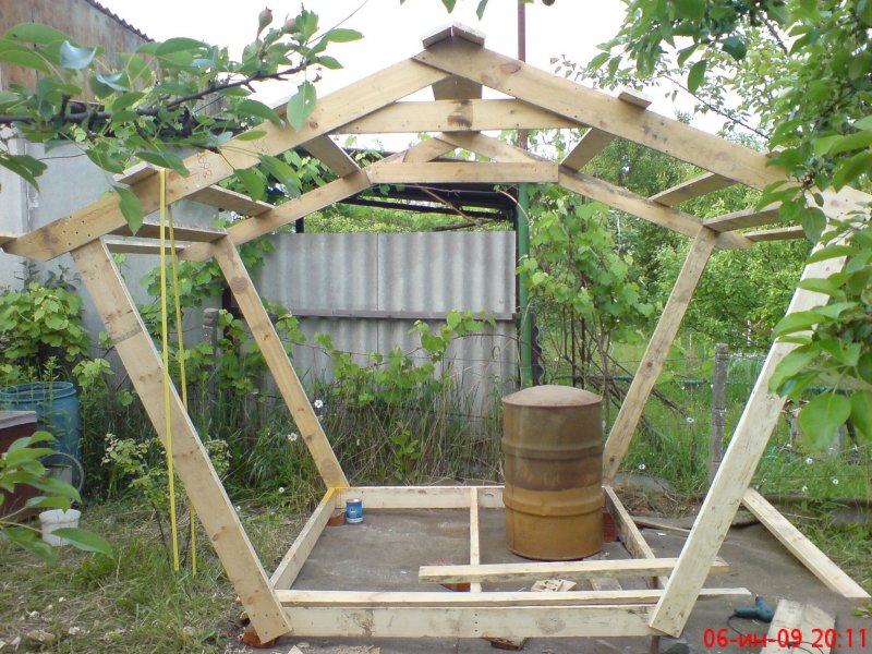 Каркас беседки из доски 50х100