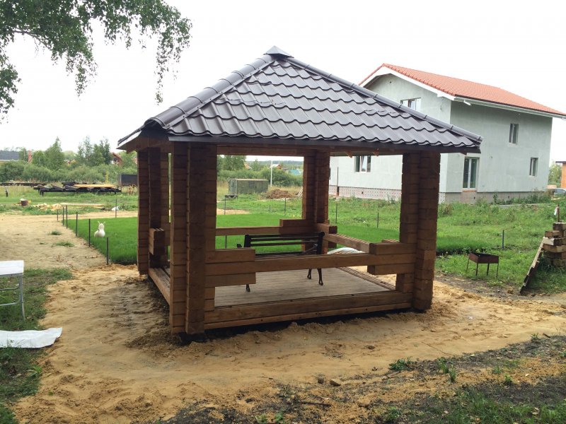 Пергола из круглой трубы