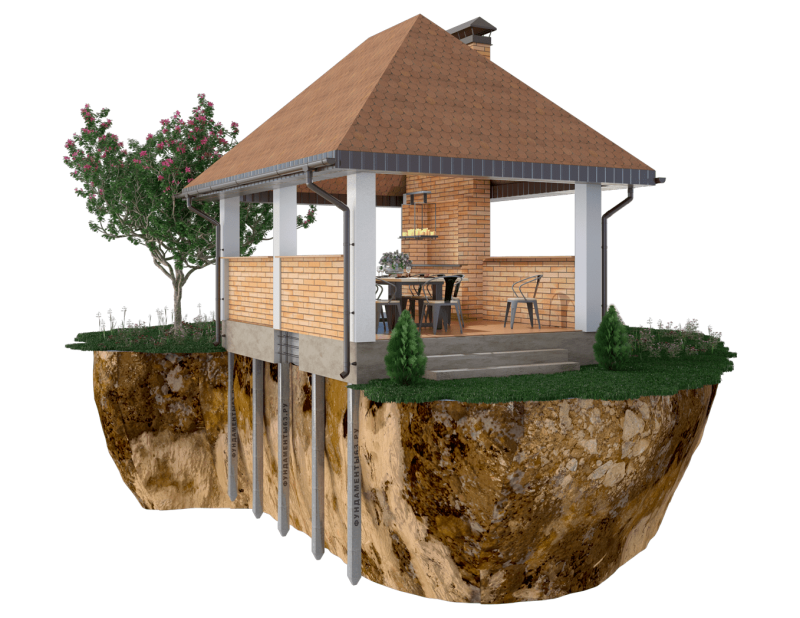 Каркас беседки из бруса