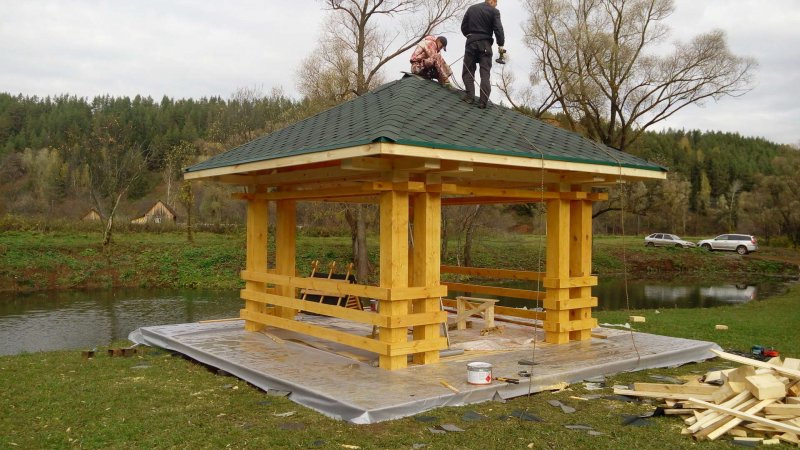 Столбчатый фундамент для беседки