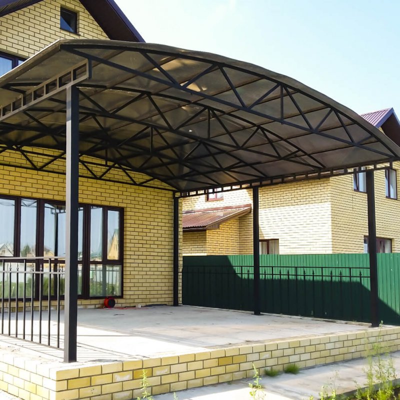 Двухуровневые односкатные навесы