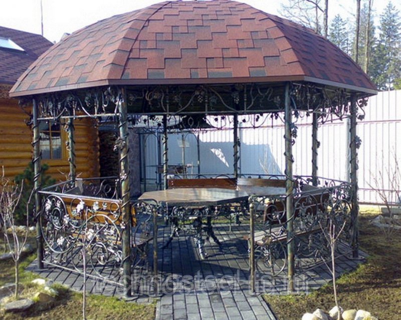 Кованые мангальные зоны с крышей