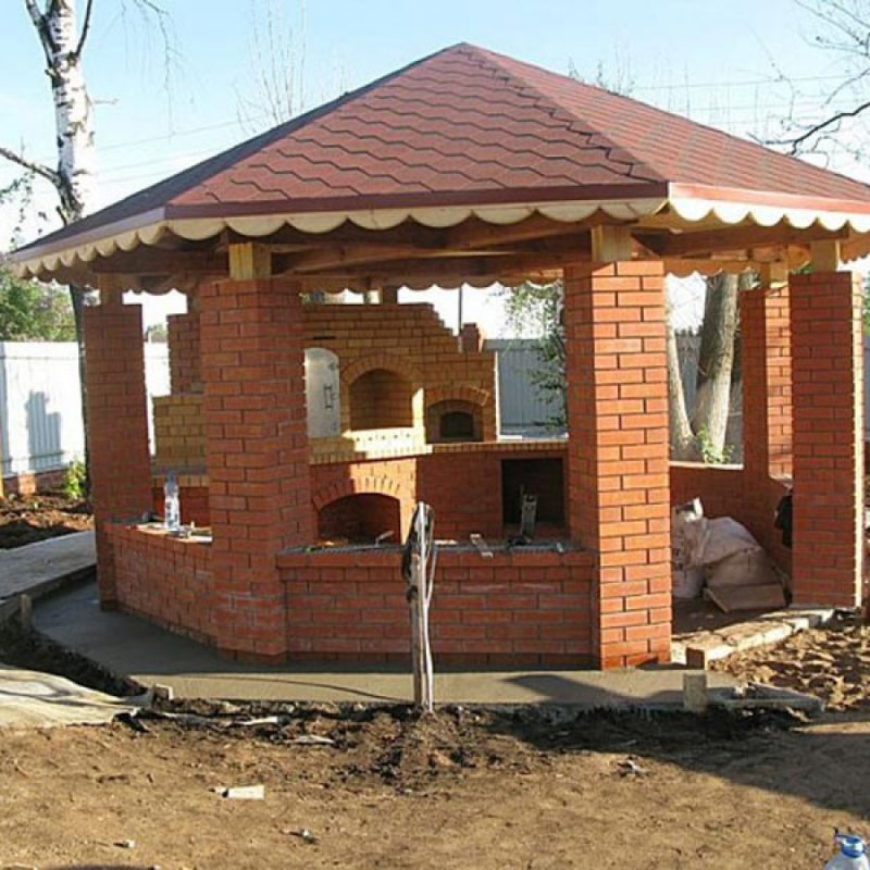 Беседка из облицовочного кирпича