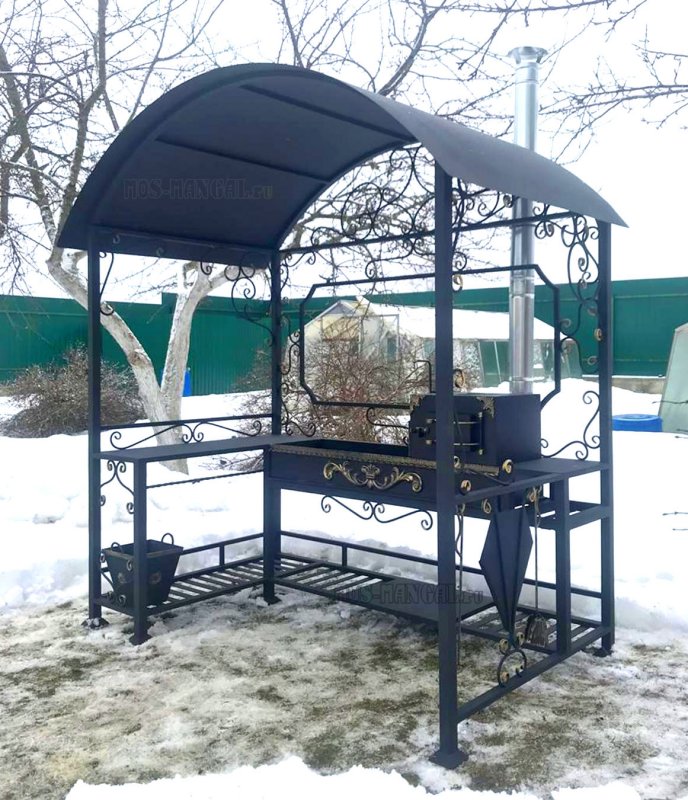 Барбекю из металла для беседки