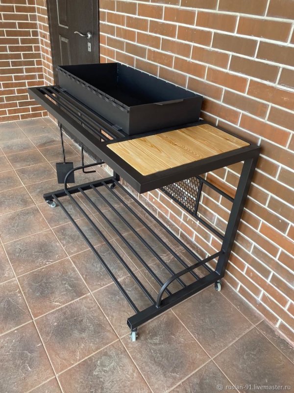Барбекю Grillkoff стационарное б10, 88x39,5x80 см, черный/красный
