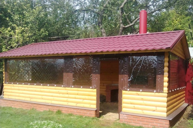 Каркас беседки из бруса в китайском стиле