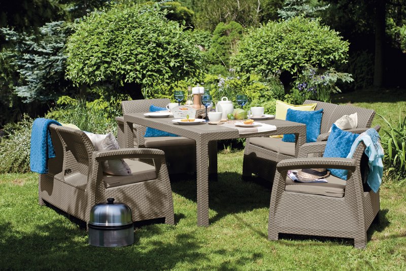 Комплект садовой мебели Keter Corfu II Fiesta Cappuccino