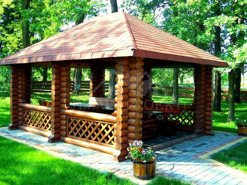 Деревянные беседки из бревна