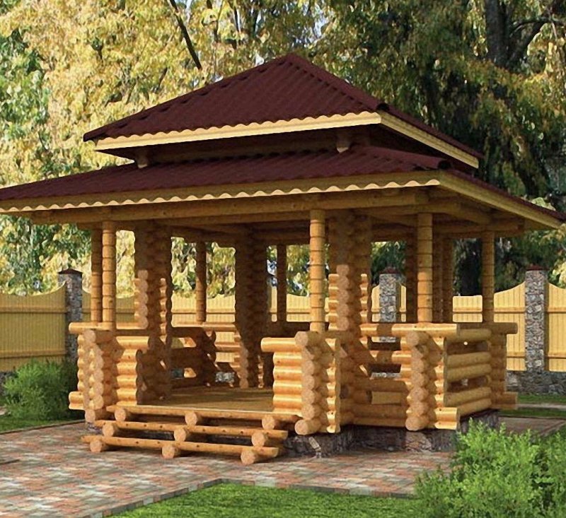 Деревянные беседки из бревна