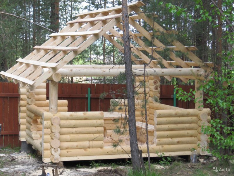 Беседка из оцилиндровки