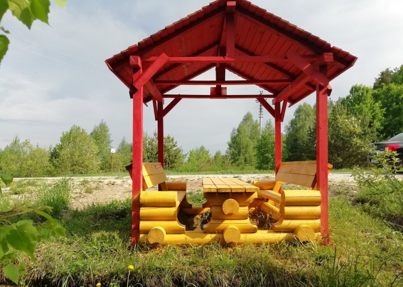 Беседка из оцилиндровки