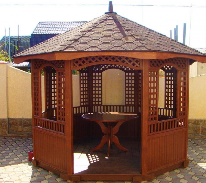 Резные беседки из дерева