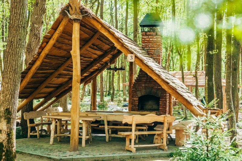 Беседка с костром