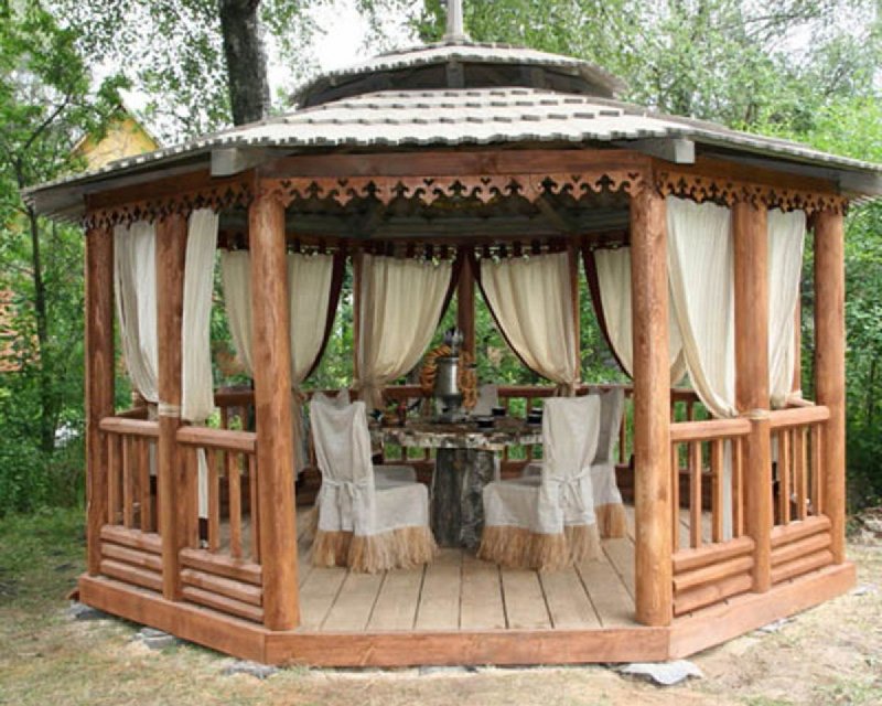 Красивые деревянные беседки