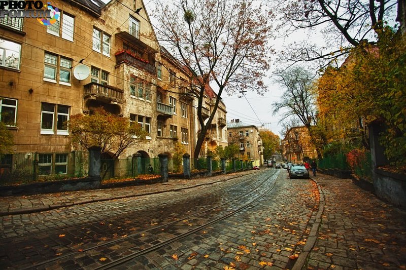 Осень город двор