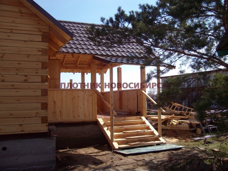 Баня 6х4 с террасой