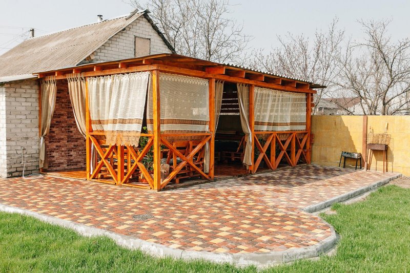 Беседка пристрой к бане
