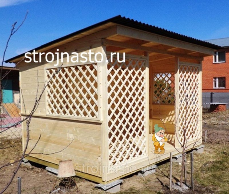 Каркасный сарай с односкатной крышей 2.5 х 5