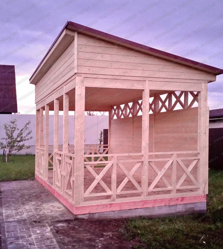 Беседка 3x4 односкатная