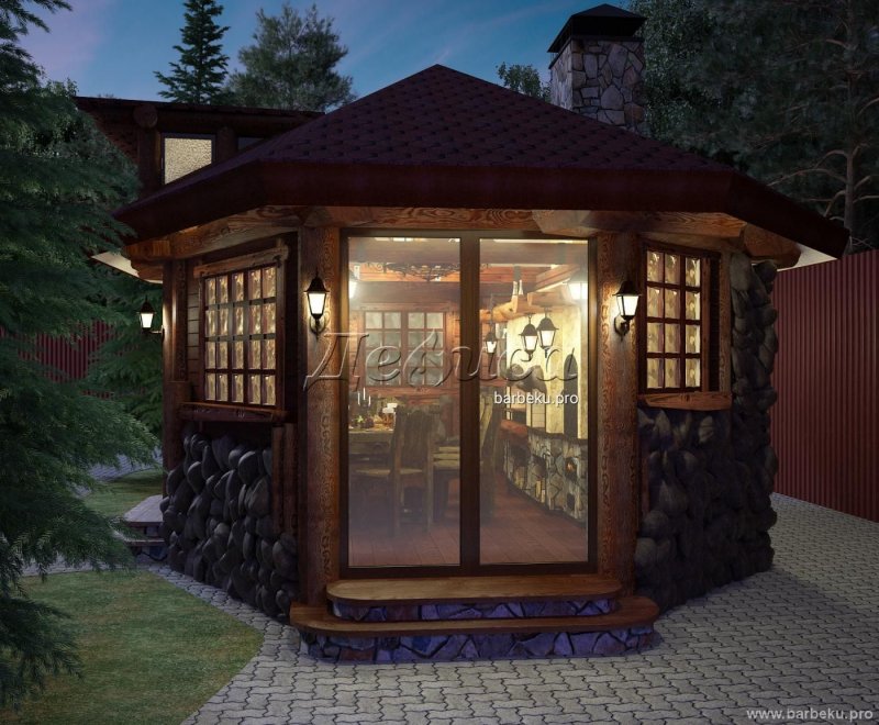 Беседка с барбекю
