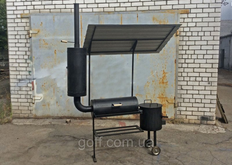 Печь для казана с коптильней