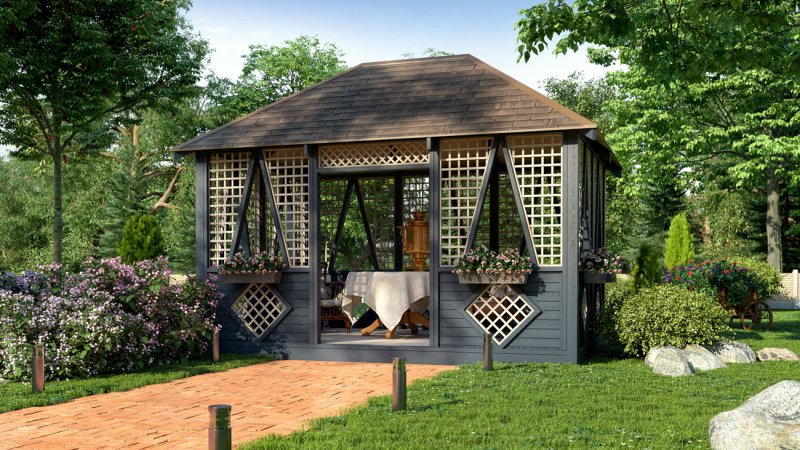 Беседка брусовая Gazebos