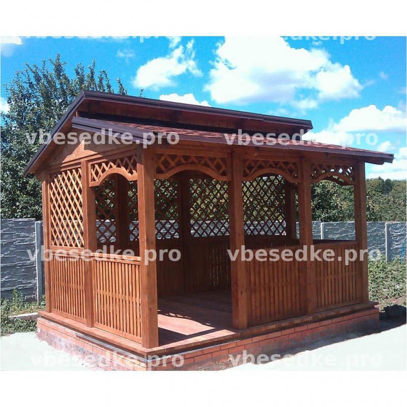 Прямоугольные беседки для дачи из дерева