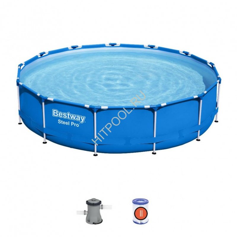 Бассейн каркасный Steel Pro, 366 см, x 76 см, с фильтр-насосом, 56681 Bestway