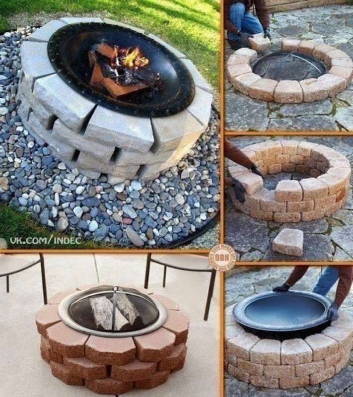 Жаровня из кирпича круглая
