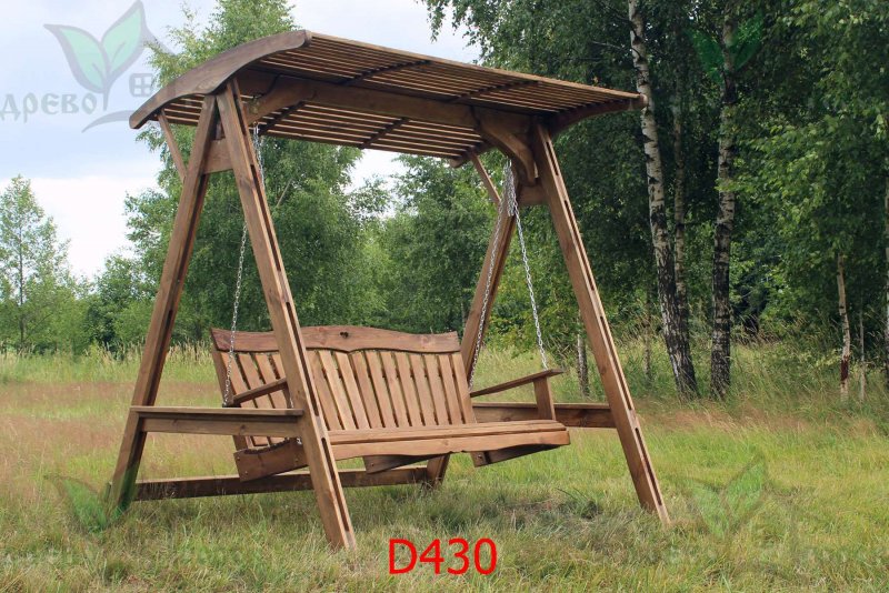 Качели садовые деревянные