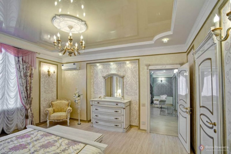 Потолок из гипсокартона в стиле Барокко для спальни