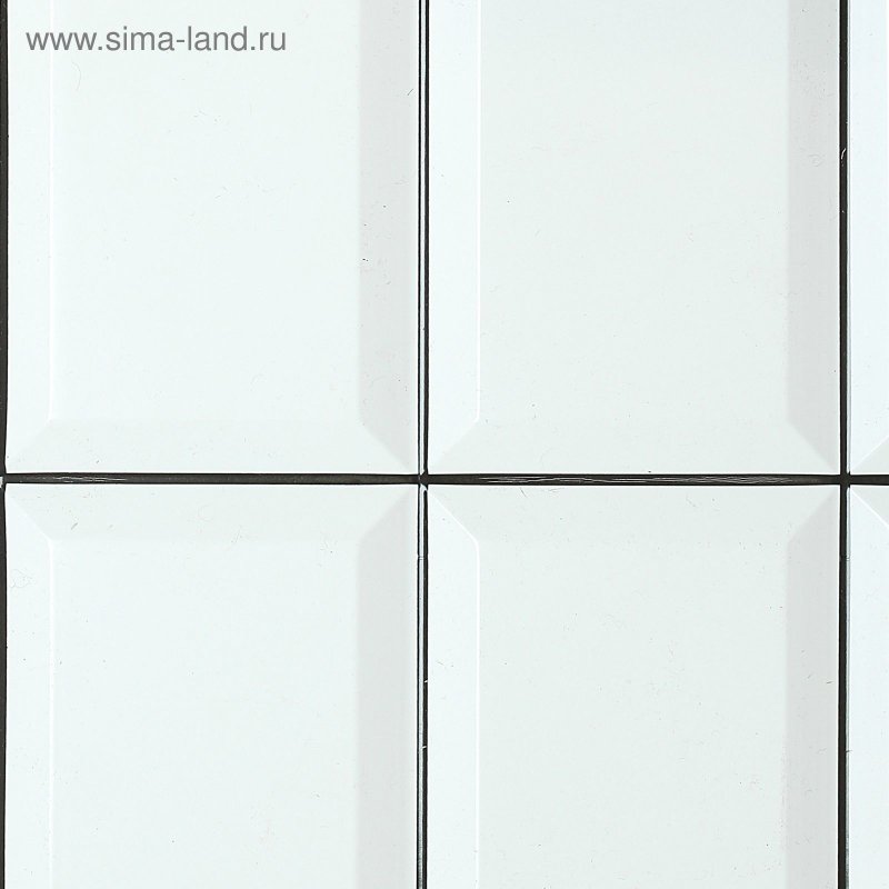 Панель ПВХ плитка белая черный шов 955*480