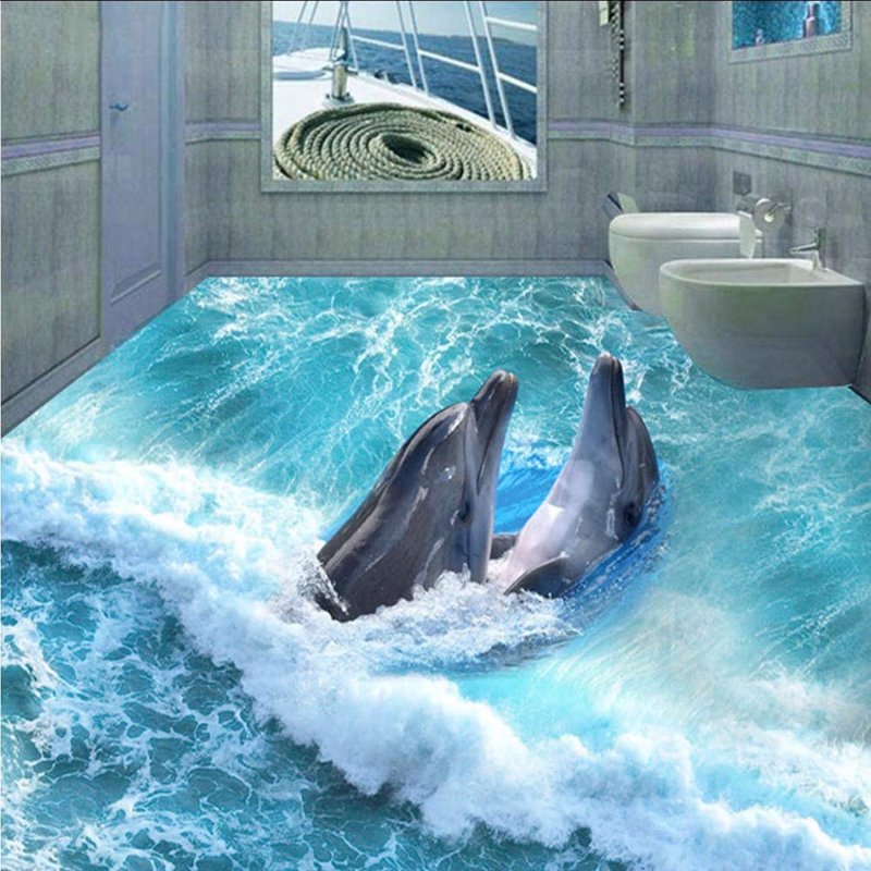 Кафель в ванную с дельфинами