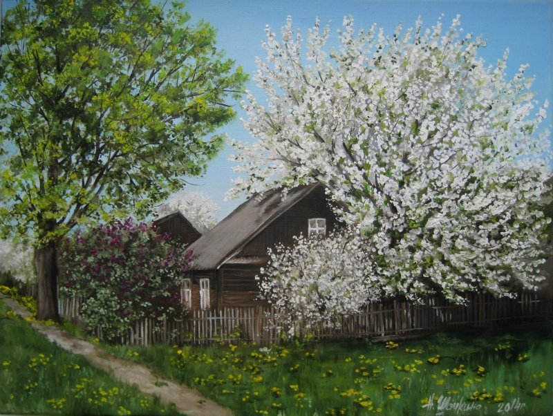 Картина черемуха цветет