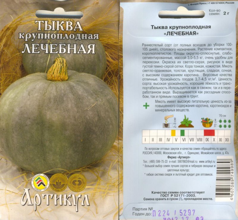 Тыква крупноплодная лечебная