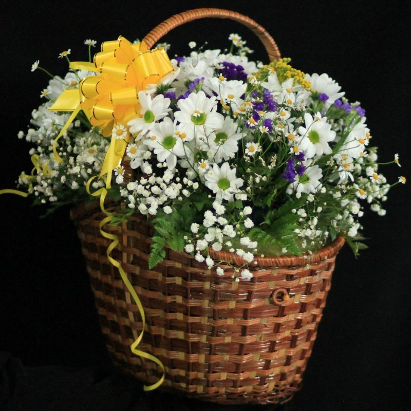 Корзинка с ромашками