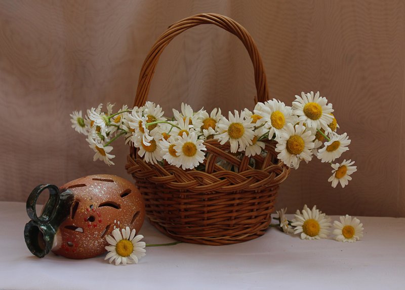 Корзинка с мелкими цветами